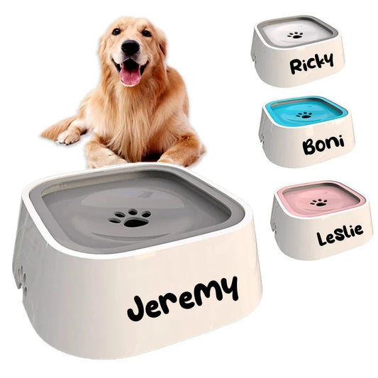 Custom Dog Drinking Water Bowl No Spill Floating Non-Wetting Mouth Cat Slow Anti-Overflow Water Feeding Dispenser Large Capacity