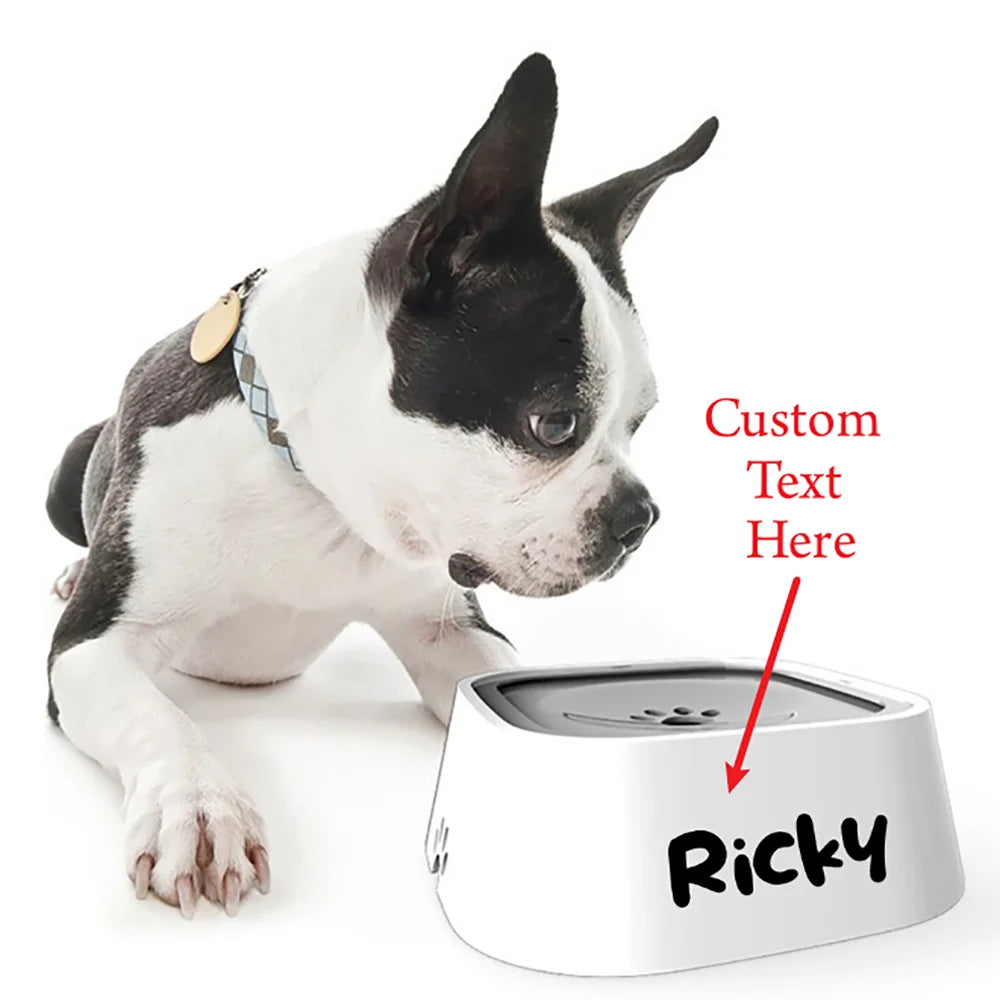 Custom Dog Drinking Water Bowl No Spill Floating Non-Wetting Mouth Cat Slow Anti-Overflow Water Feeding Dispenser Large Capacity
