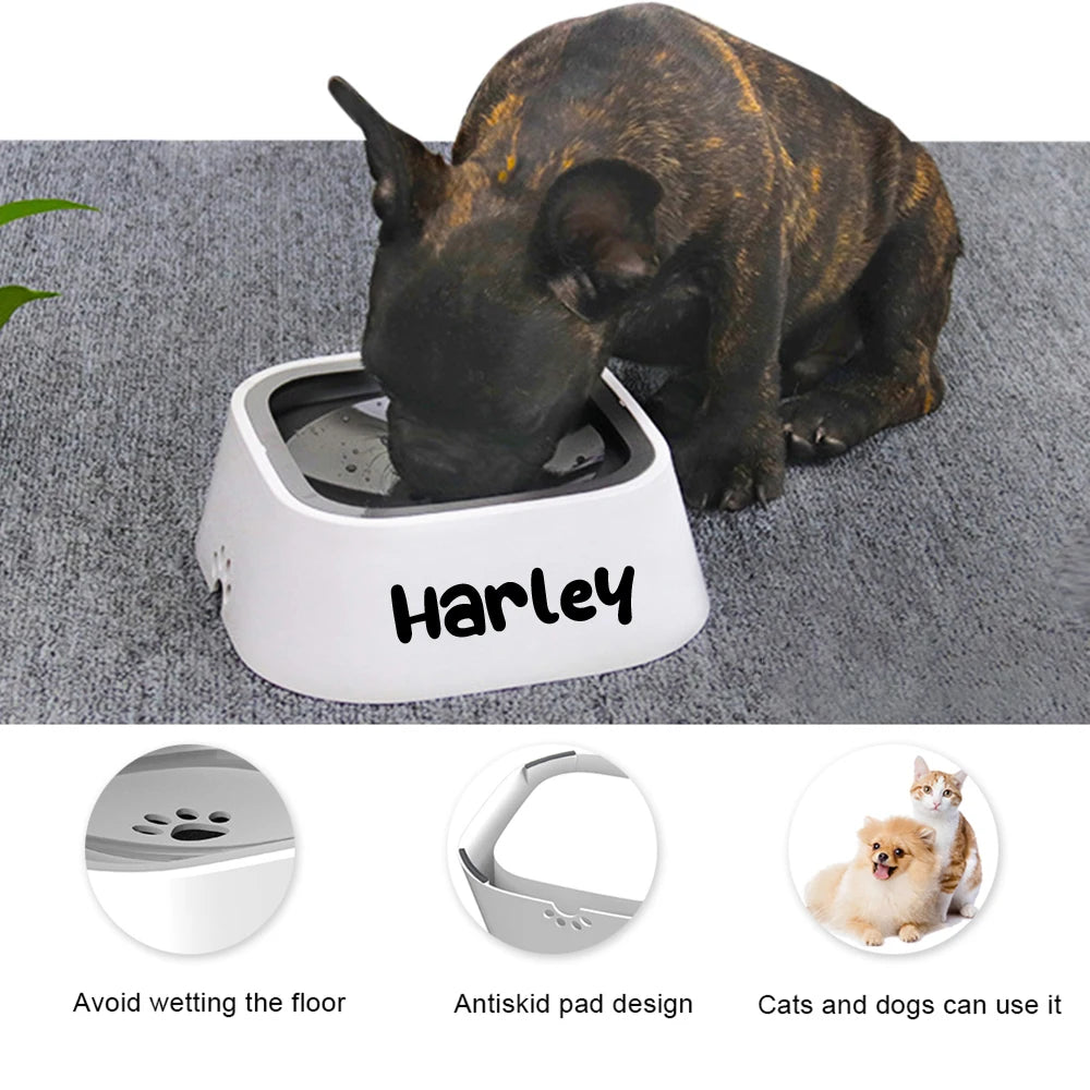 Custom Dog Drinking Water Bowl No Spill Floating Non-Wetting Mouth Cat Slow Anti-Overflow Water Feeding Dispenser Large Capacity